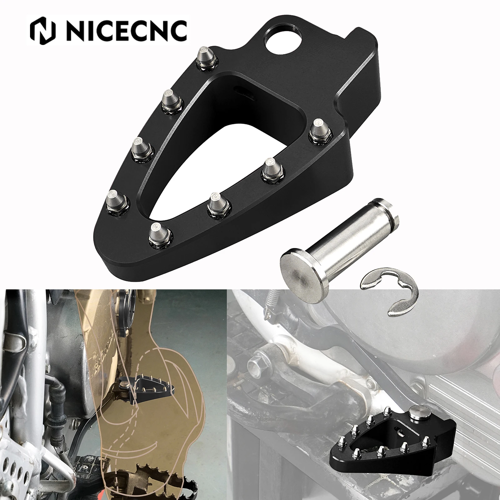 

For HONDA XR650L XR 650 L 1993-2024 2022 2021 2020 Enlarged Brake Foot Pedal StepTip Plate 6061-T6 Billet Aluminum Motocross