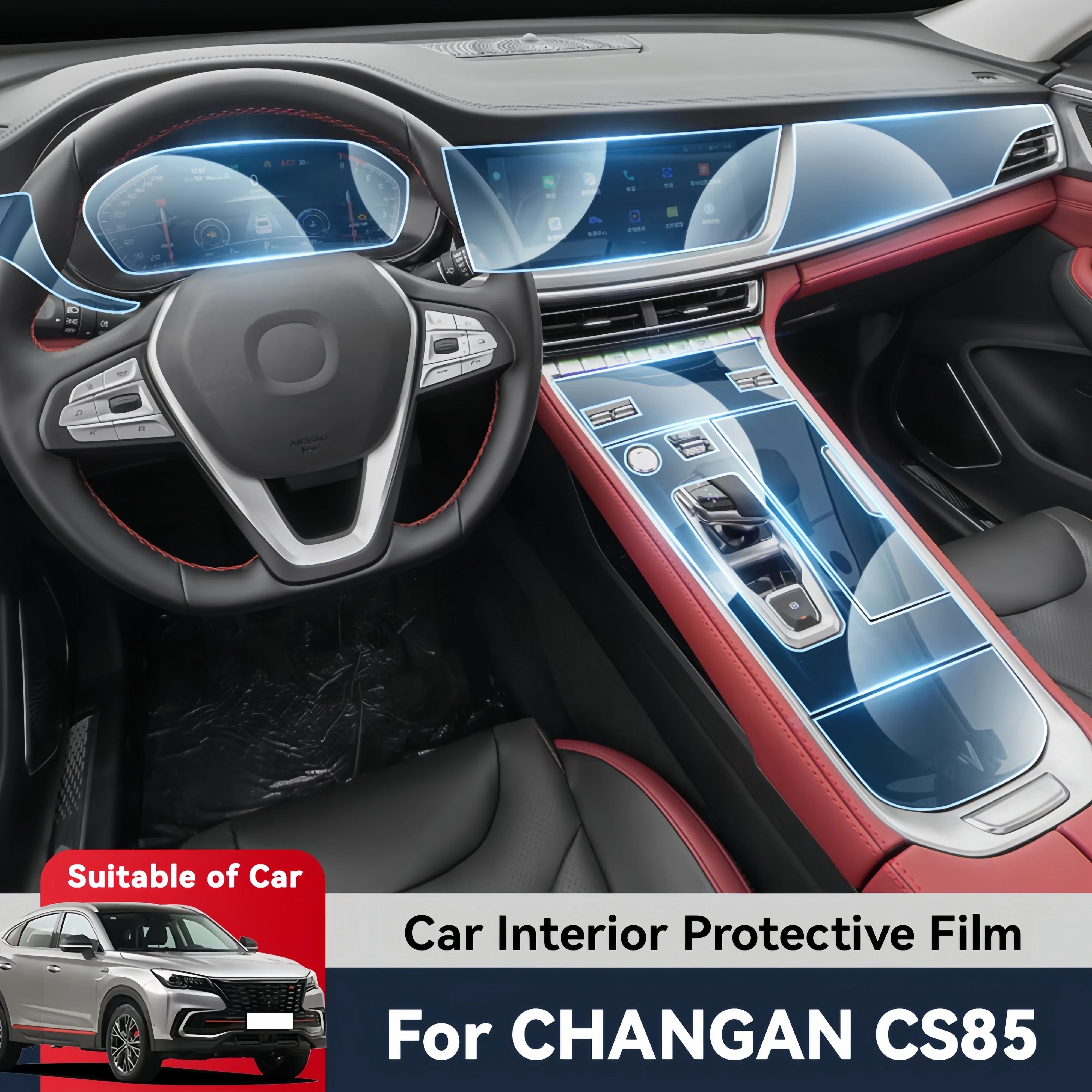 Auto Central Control Screen TPU Navigation Anti Scratch interior Protection Film GPS Navigation For CHANGAN CS85 2022-2024
