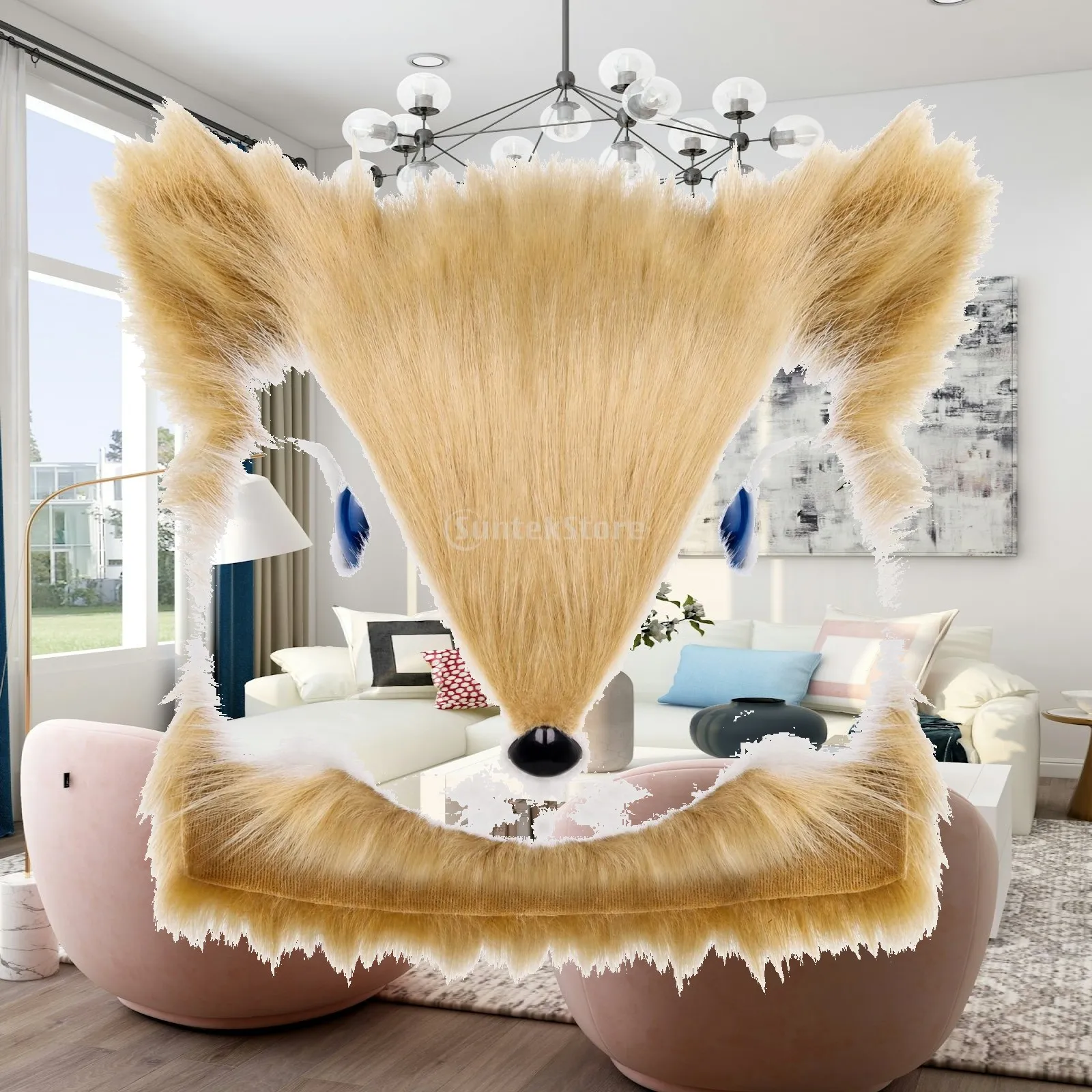 Masque de tête en fourrure de rongeur, couvrant entièrement la tête, accessoire de costume en peluche pour une expression personnelle créative.