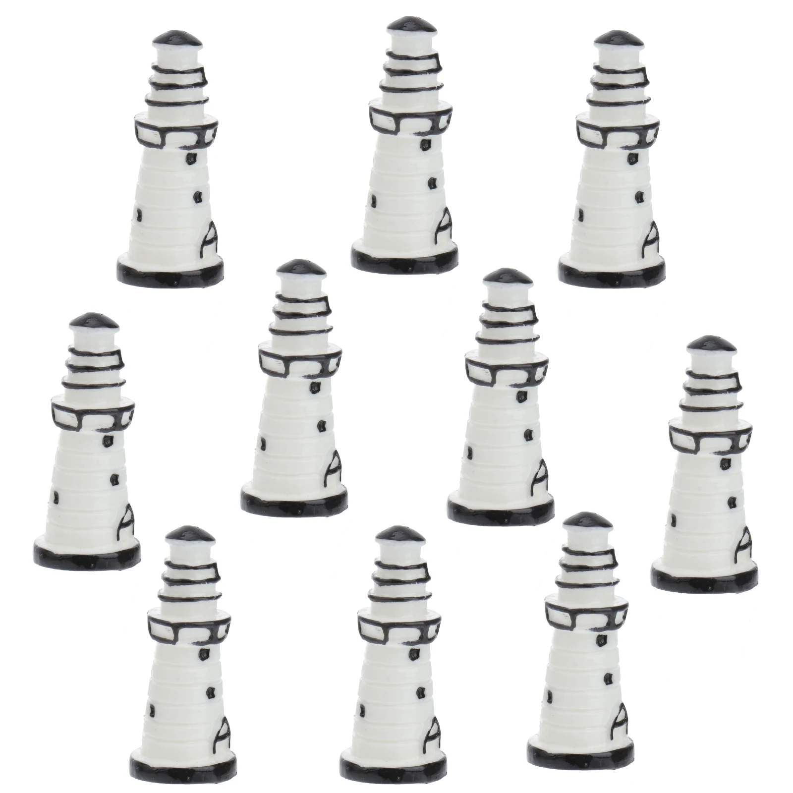 

10pcs Micro Landscape Lighthouse Ornaments Resin Crafts Home Office Decor Garden Statue Mini Gardens Adornment