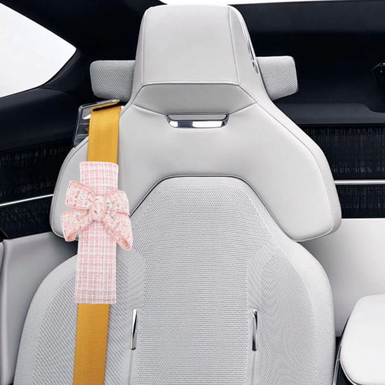 

Universal Cover Shoulder Pad Bow Design Safety Protector For Women Car Interior Accessories Strap Cover Seat Cushion Car Safety