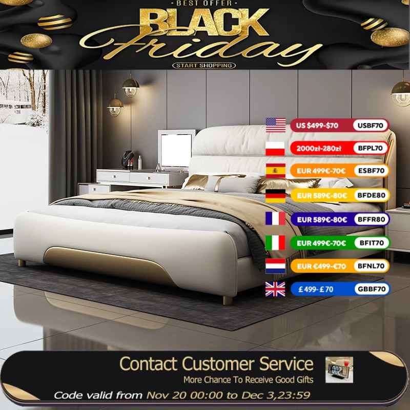 

Headboard Storage Double Bed Frame Luxury Modern Hotel King Size Frame Bed Princess Modern Cama Matrimonial Furniture Home