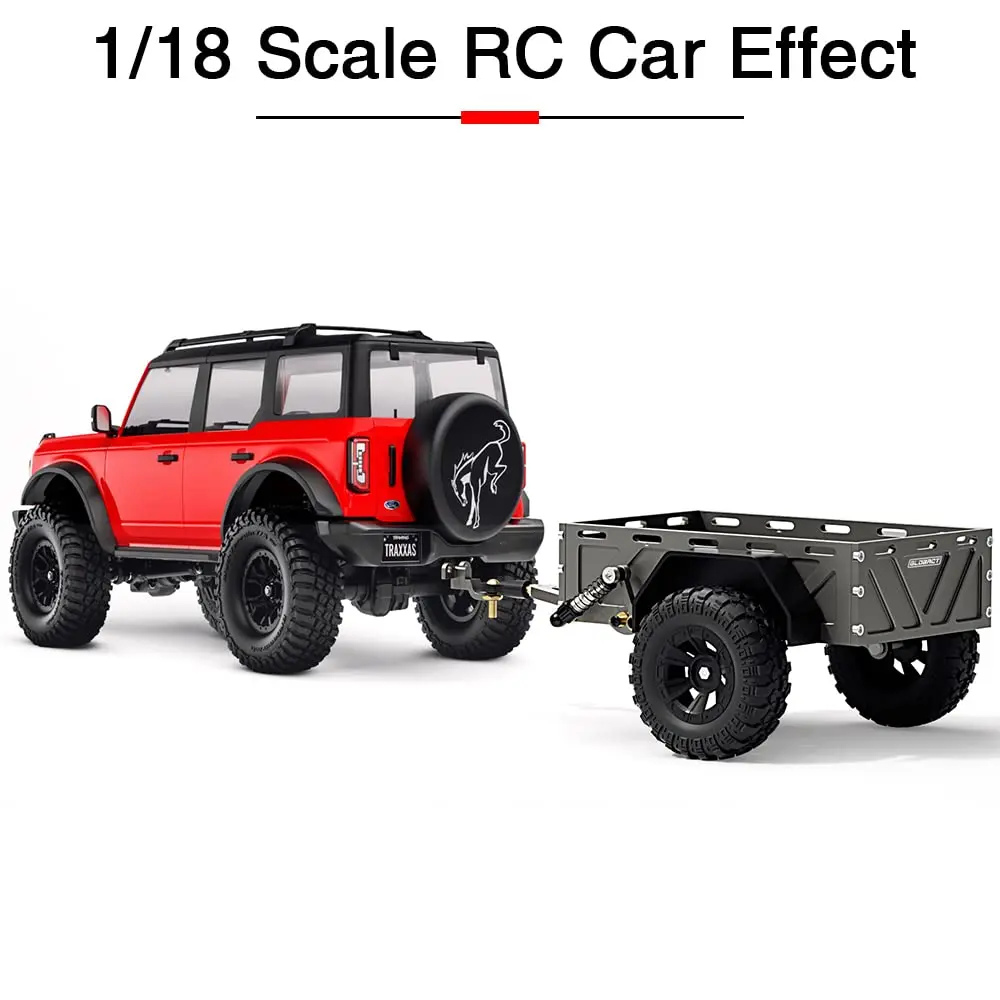 GLOBACT RC Crawler Trailer Aluminum Car Decoration for 1/18 TRX4M 1/24 AXIAL SCX24 FMS RGT Upgrade Accessories