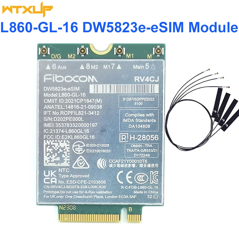 L860-GL-16 DW5823e 4G Modems 1Gbps LTE $ WCDMA Module Networking Card For Dell 7640 3581 LaptopDropship