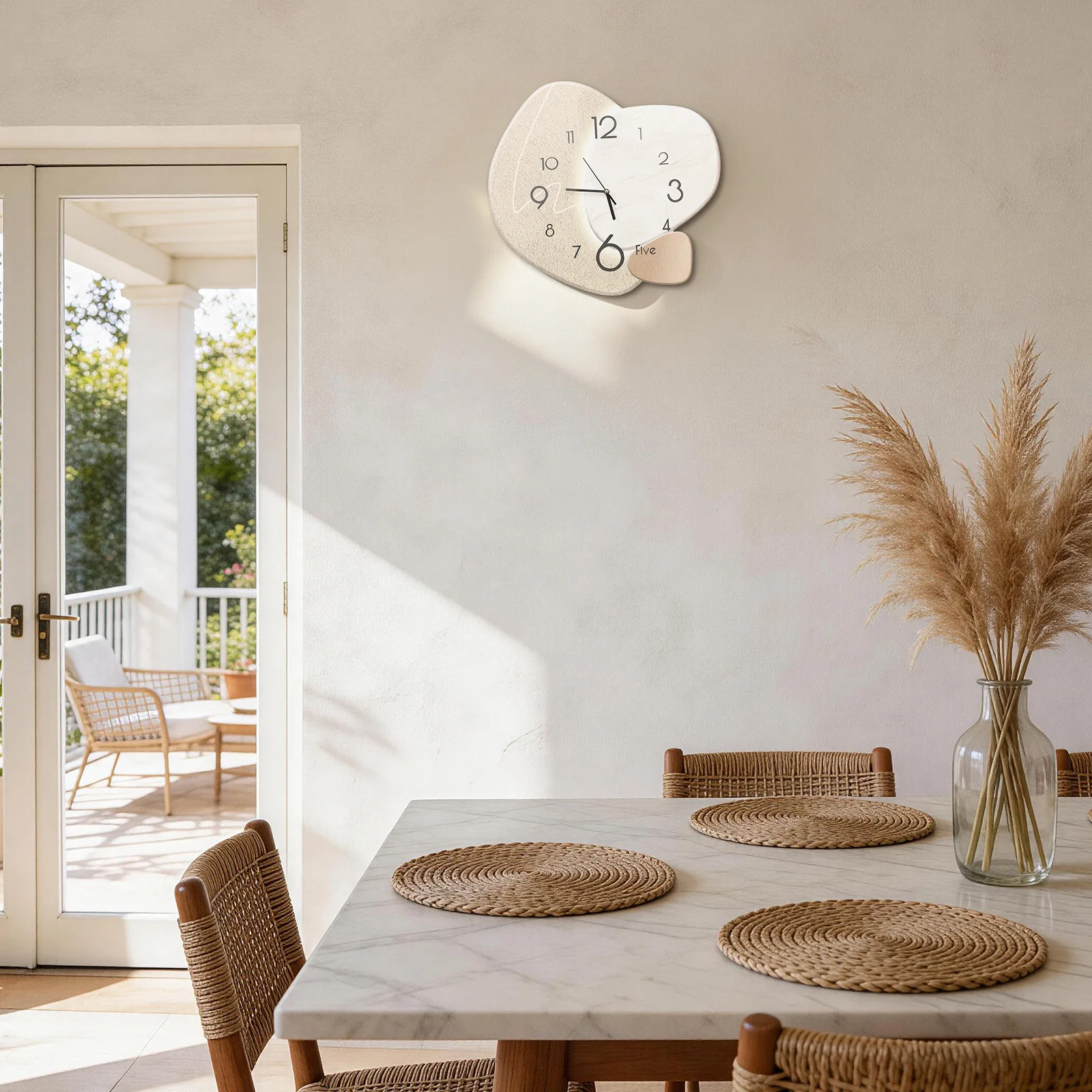 Kreative Wanduhr 15,7x14,6 Zoll, geräuscharmes Quarzwerk, moderne Dekorationsuhr für Wohnzimmer, Schlafzimmer, Büro