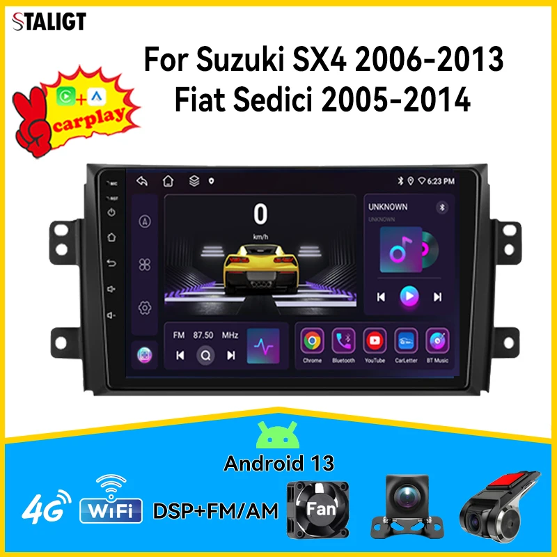 

Autoradio For Suzuki SX4 2006-2013Fiat Sedici 2005-2014 Carplay Android Auto Wireless Radio Multimedia Player 8Core FM AM RDS