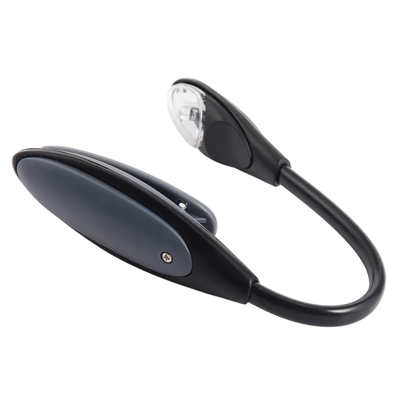 LICE-3X Mini Flexible Clip-On Bright Booklight LED Travel Book Reading Lamp White Light Book Holder Gray