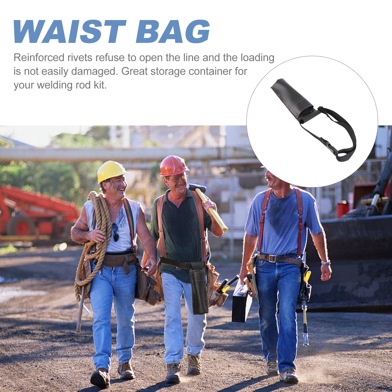 

Anti Scalding Welding Rod Bag 2 Layer Cowhide Fireproof Wear Resistant Welder Waist Bag for Storage Construction
