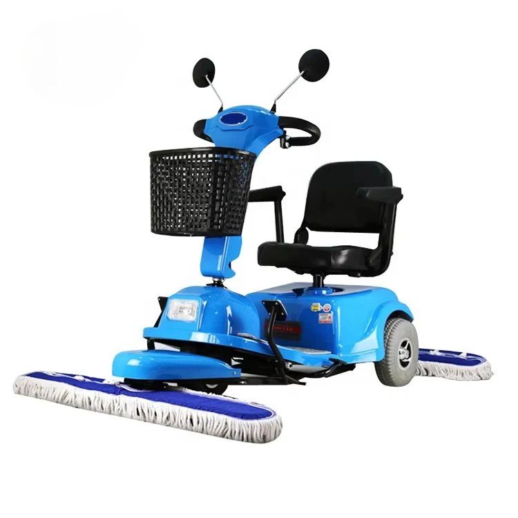 CT3900 Three Wheels Electric Dry Mopping Dust Collection Push Cart For Shopping Mall