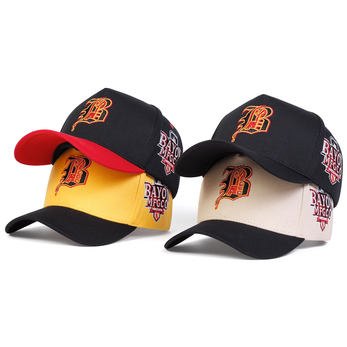 Unisex Gothic Letter B Embroidery Side BAYON MFGCO Baseball Caps Spring and Autumn Outdoor Adjustable Casual Hats Sunscreen Hat