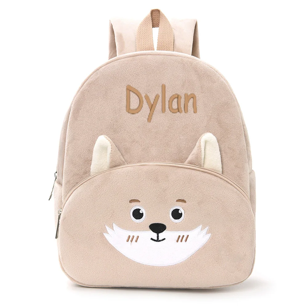 Plush Backpack, Large Capacity Student Backpack, Personalized Embroidered Name,Cute Casual Cartoon Backpack, Teddy Bear Backpack