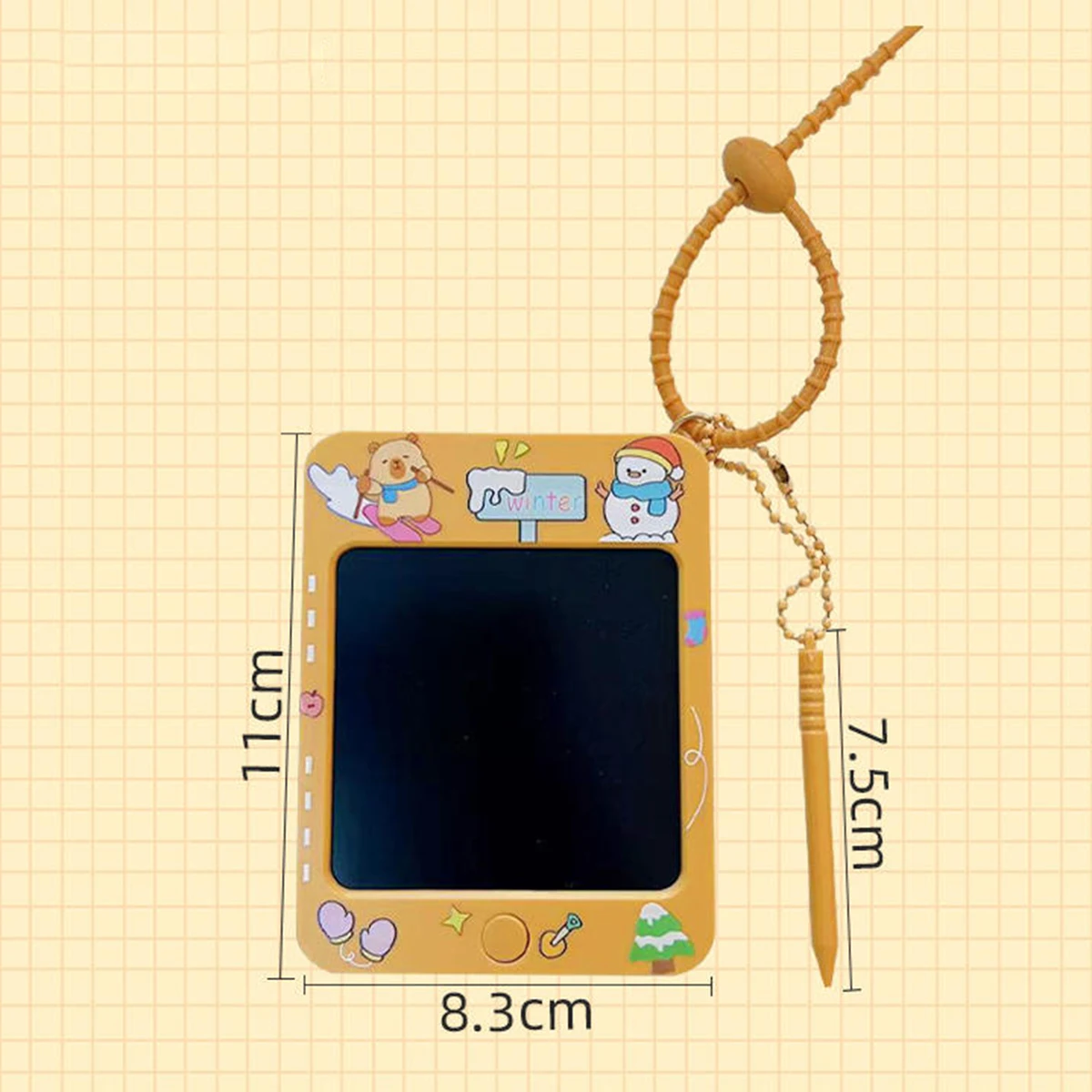 Kreatywny brelok z tabliczką do rysowania z motywem kapibary, zabawny brelok antystresowy dla uczniów, zawieszka do torby, zabawka do rysowania.