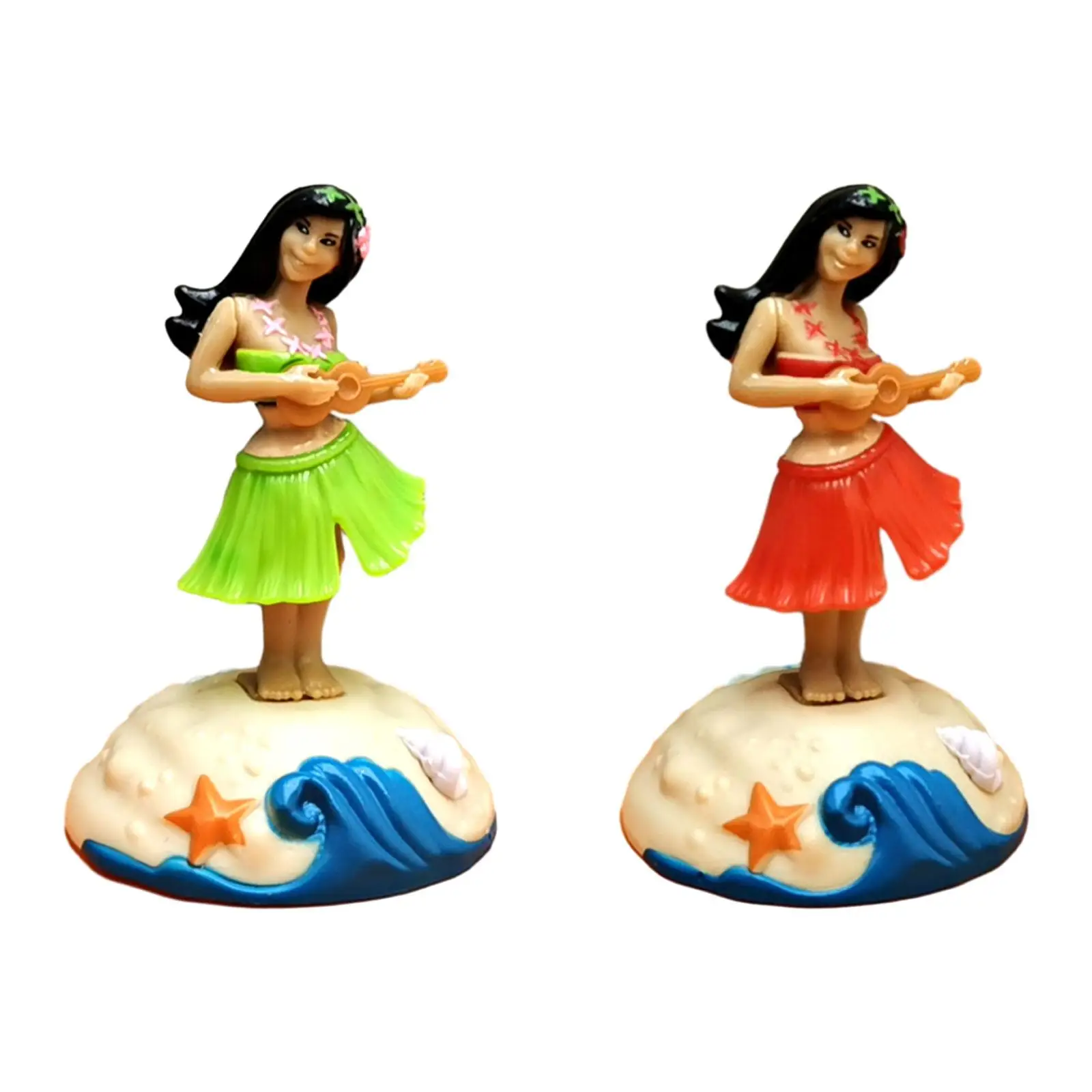 Muñeca de salpicadero de chica hawaiana, regalos de bailarina hawaiana, adornos agitadores, decoración Interior del coche para el escritorio de la Oficina del hogar