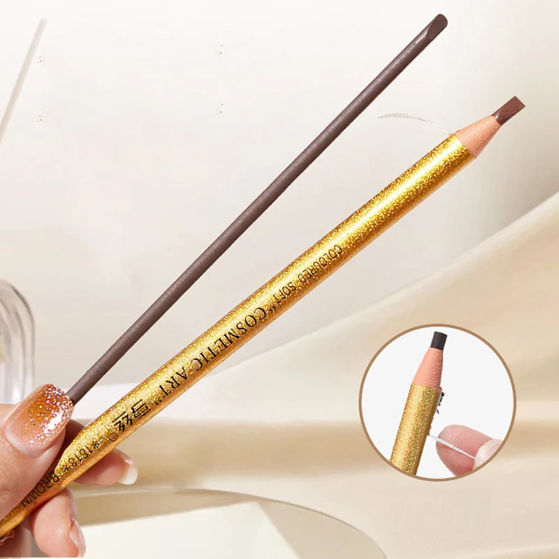 6pcs Hengsi ouro rasgo lápis de sobrancelha é à prova d'água, resistente ao suor, de longa duração e não é fácil de desbotar