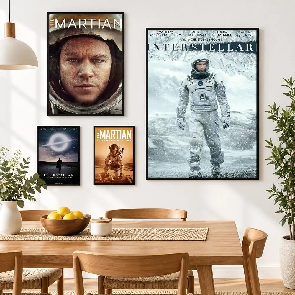 Interstellar Poster Waterproof HD Modern Peel And Stick Wall Decor Living Room Dorm Garage
