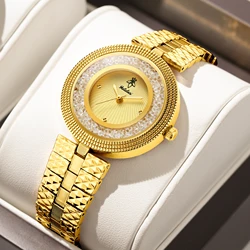 YaLaLuSi Brand 2024 Hot New Women's Wristwatch Gold Engraving Luxury Gorgeous Box Watch Remover Ion Gold Plating