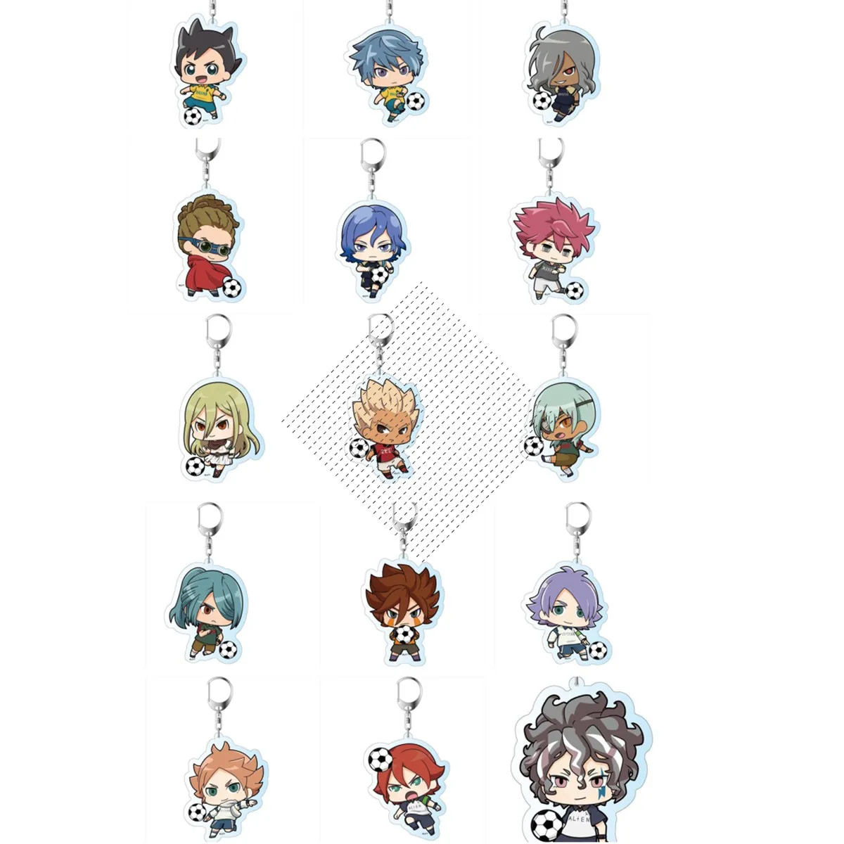 

Game INAZUMA ELEVEN 11 Keychain Doll Anime Shuya Fubuki Atsuya Goenji Shiro Mamoru Endo Acrylic Keyring Pendant for Gift