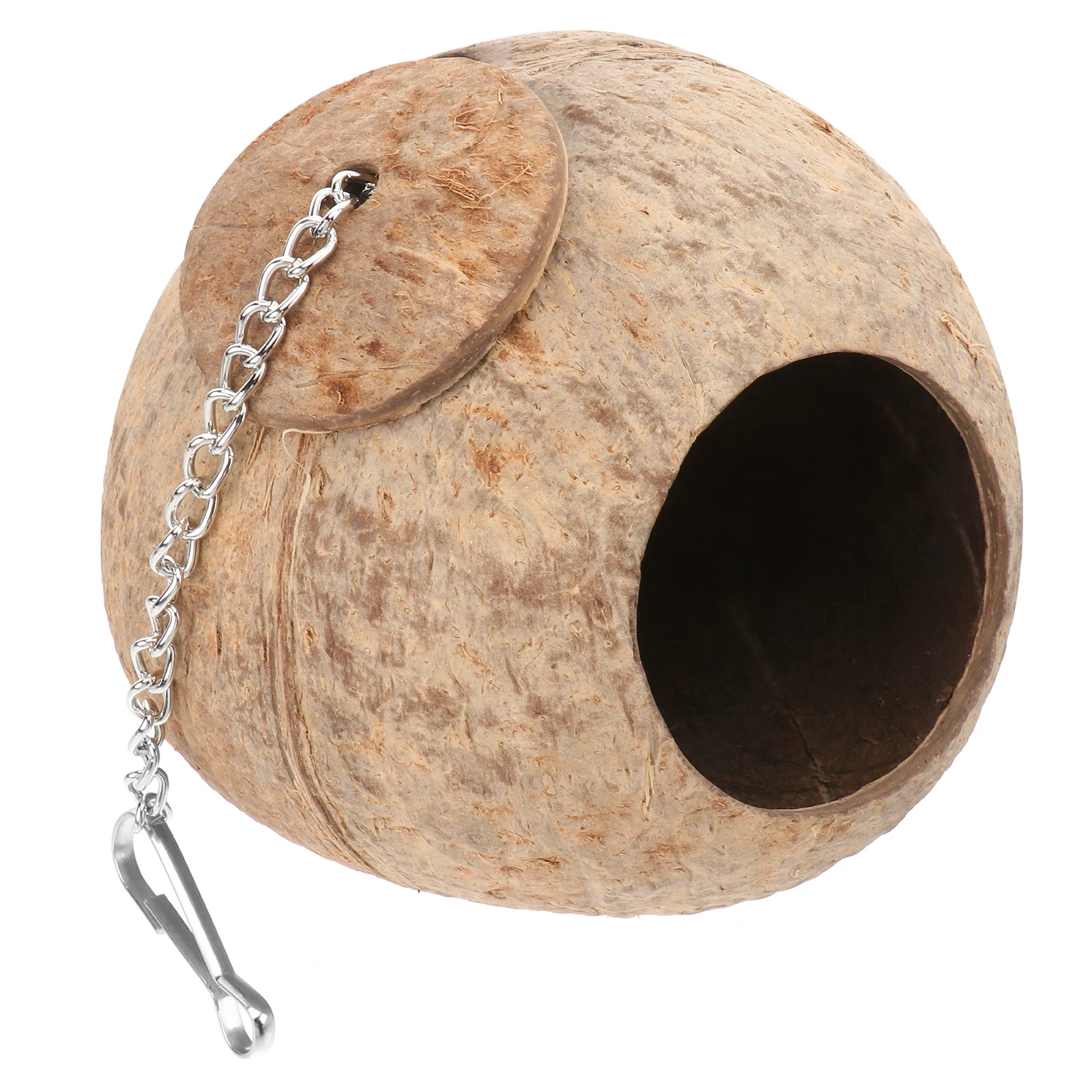 

Natural Coconut Shell Bird Nest Safe Cozy Home for Budgerigar Parakeets Small Pets Outdoor Bird Coconut Shell Nest