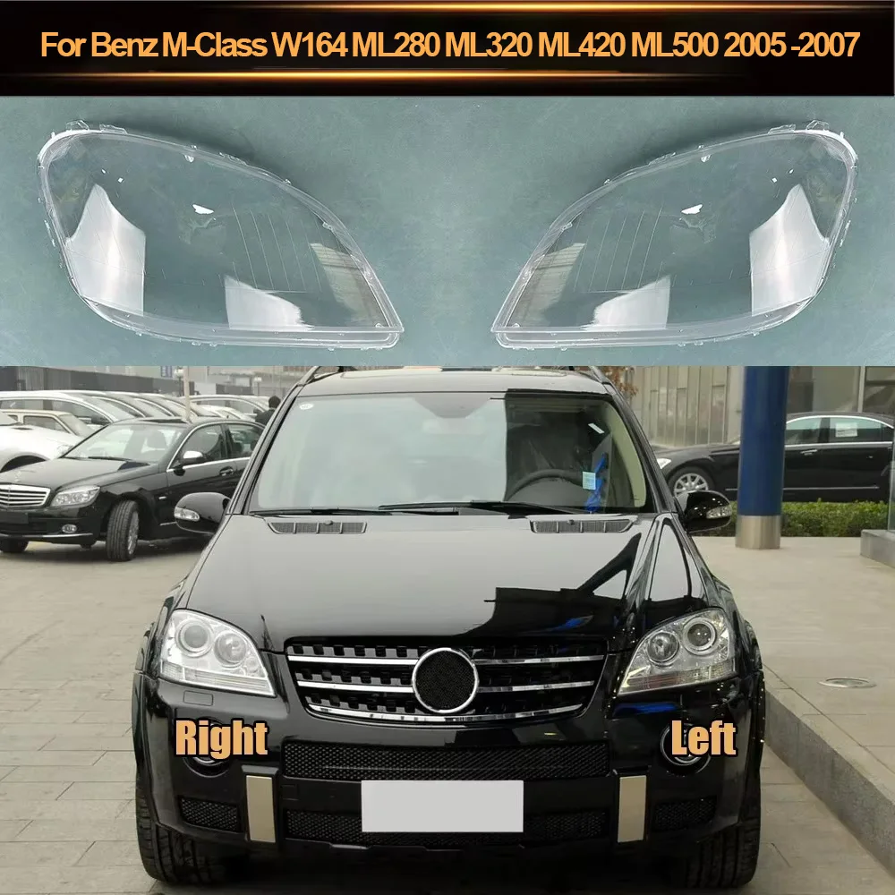 

For Mercedes-Benz M-Class W164 ML280 ML320 ML420 ML500 2005-2007 Headlight Transparent Cover Lampshade Headlamp Shell Plexiglass