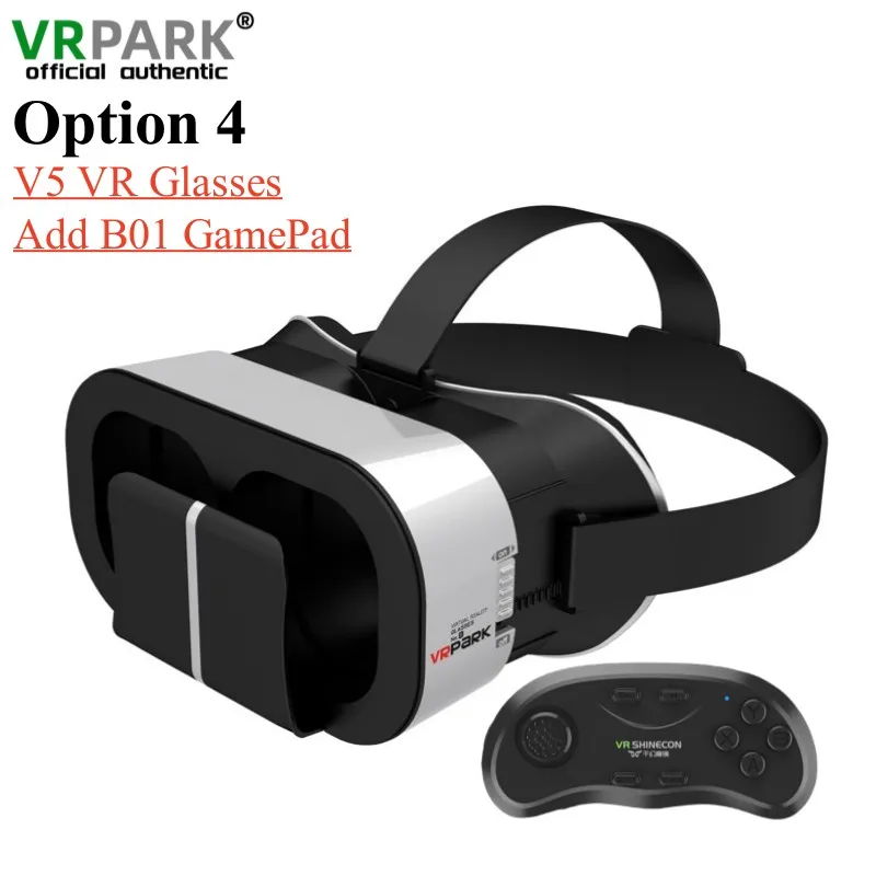 V5 Virtual Reality Vr Bril Imax 3d Hd Video Google Kartonnen Doos Vr Headset Helm Voor Max 6.7 "Telefoon, Ondersteuning Game Controller