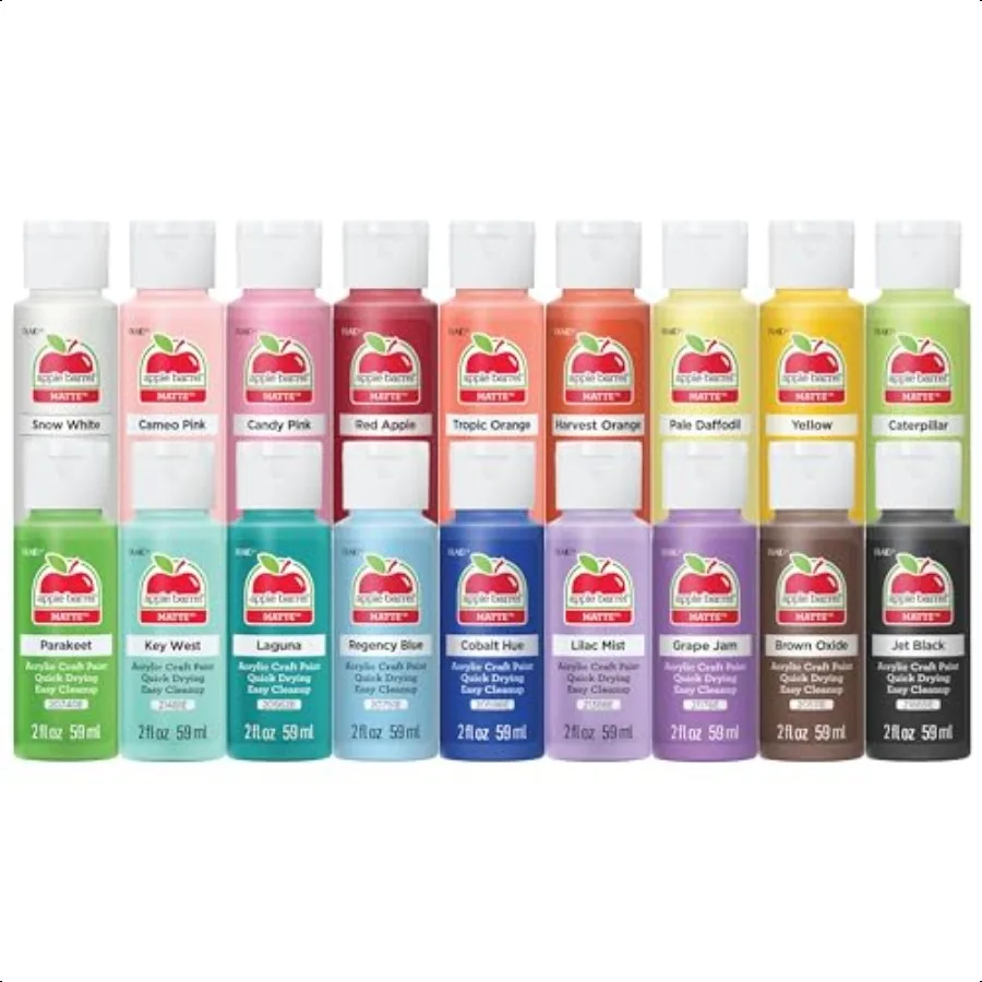 

Apple Barrel Pastel Dreams Vivid Wonders Collection Acrylic Craft Paint PROMOTCK 2 fl oz each 18 assorted matte colors 18 count