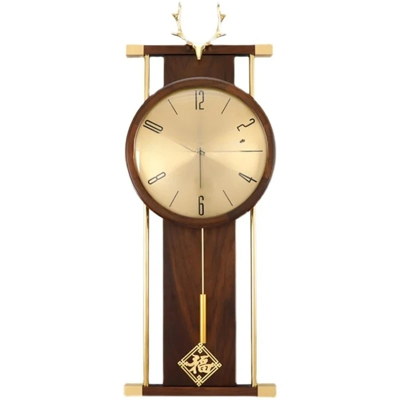 

New Chinese Living Room Brass Wall Clock Home Dining Room Decoration Clock
