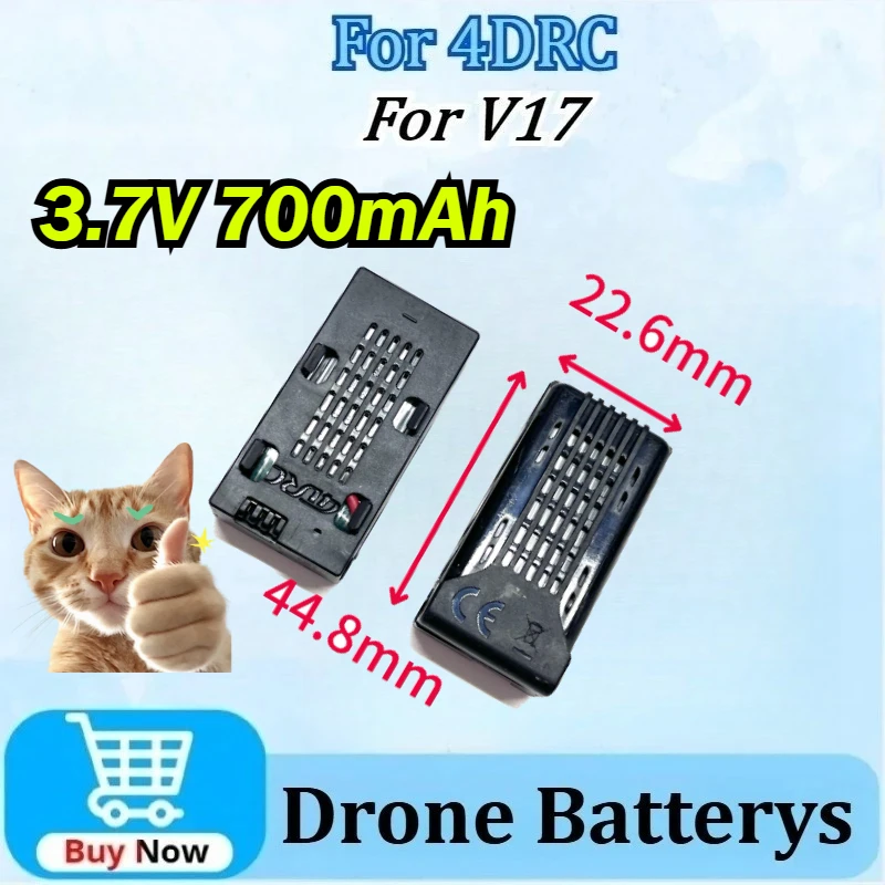 

New 3.7V 700mAh High Quality Replacement Drone Battery for 4DRC V17 RC Quadcopter Accessories Part Rechargeable Battery