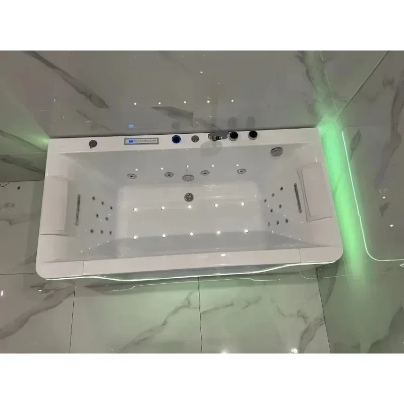 

2025Wb-5040 Acrylic Tubs With Led Lights And Massage Jets With Waterfall With Glass Window Shower Faucet