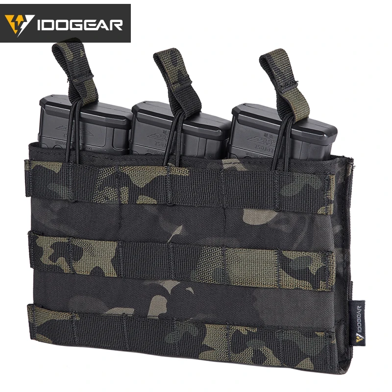 IDOGEAR Tactical Molle Triple Mag Pouch 5.56 Open-Top Magazine Pouch 3526