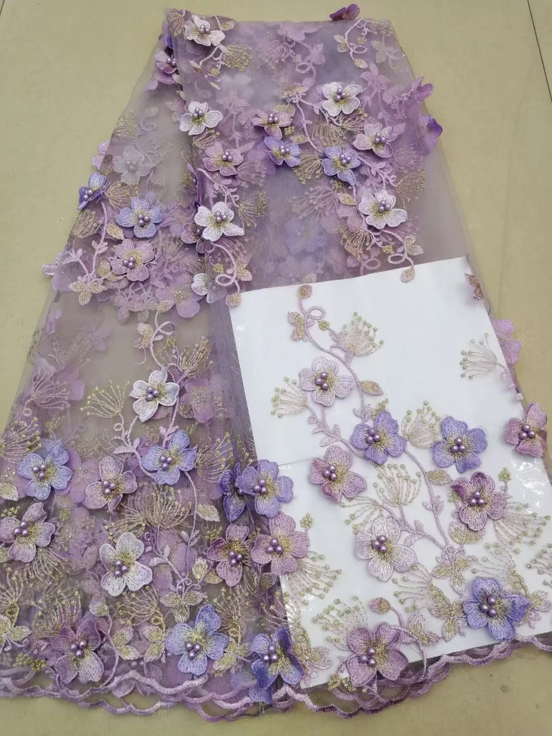 

New Multicolor Flowers Embroidery Fabric Women's dress Wedding dress net embroidery fabric lace