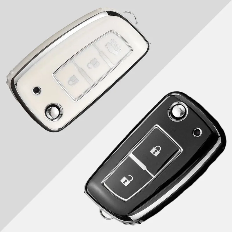 

TPU Car Folding Key Case Cover Shell for Nissan X-Trail Qashqai J11 Juke Murano Micra Tiida Maxima Altima Kicks Protector Holder
