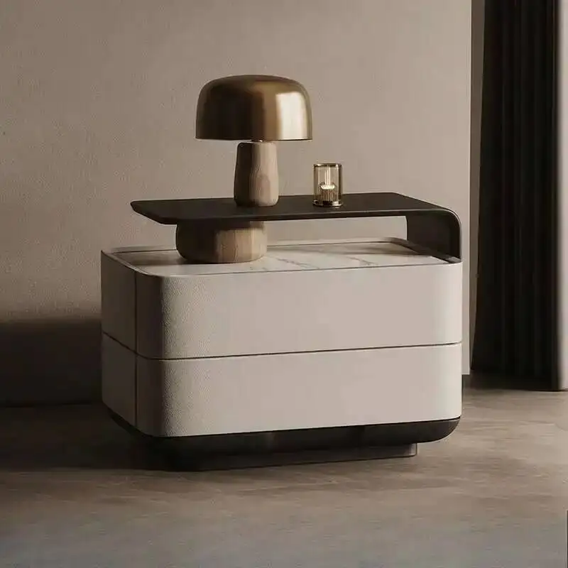 Aesthetic Vintage Luxury Nightstand Trendy Storage Simple Bedside Table Italian Modern Comodini Camera Letto Bedroom Furniture