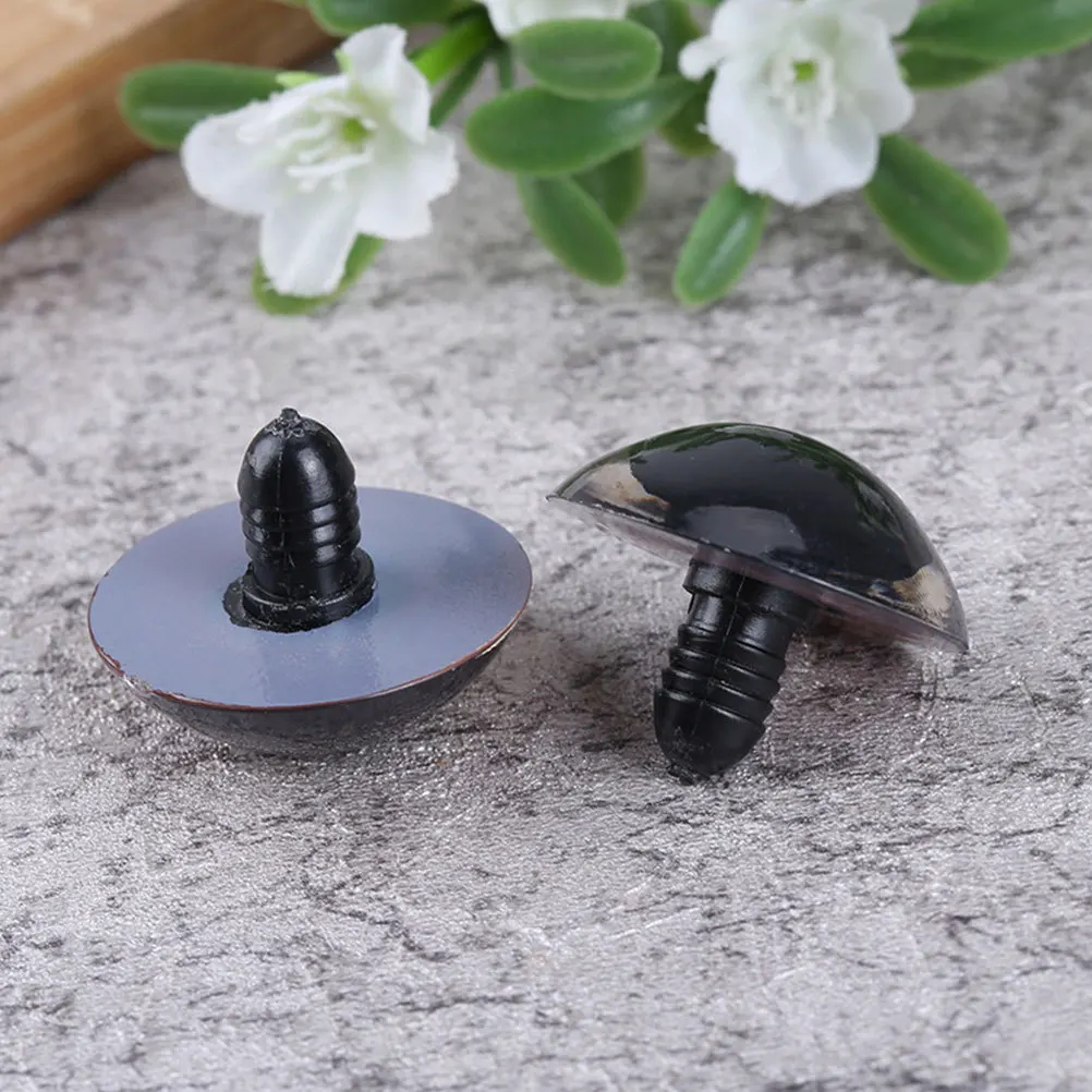 20 szt. Duże, 30 mm, brązowe oczka bezpieczeństwa, olśniewająco błyszczące plastikowe oczy do amigurumi, projekty rękodzielnicze z pluszakami, sztuczne oczy, puste.