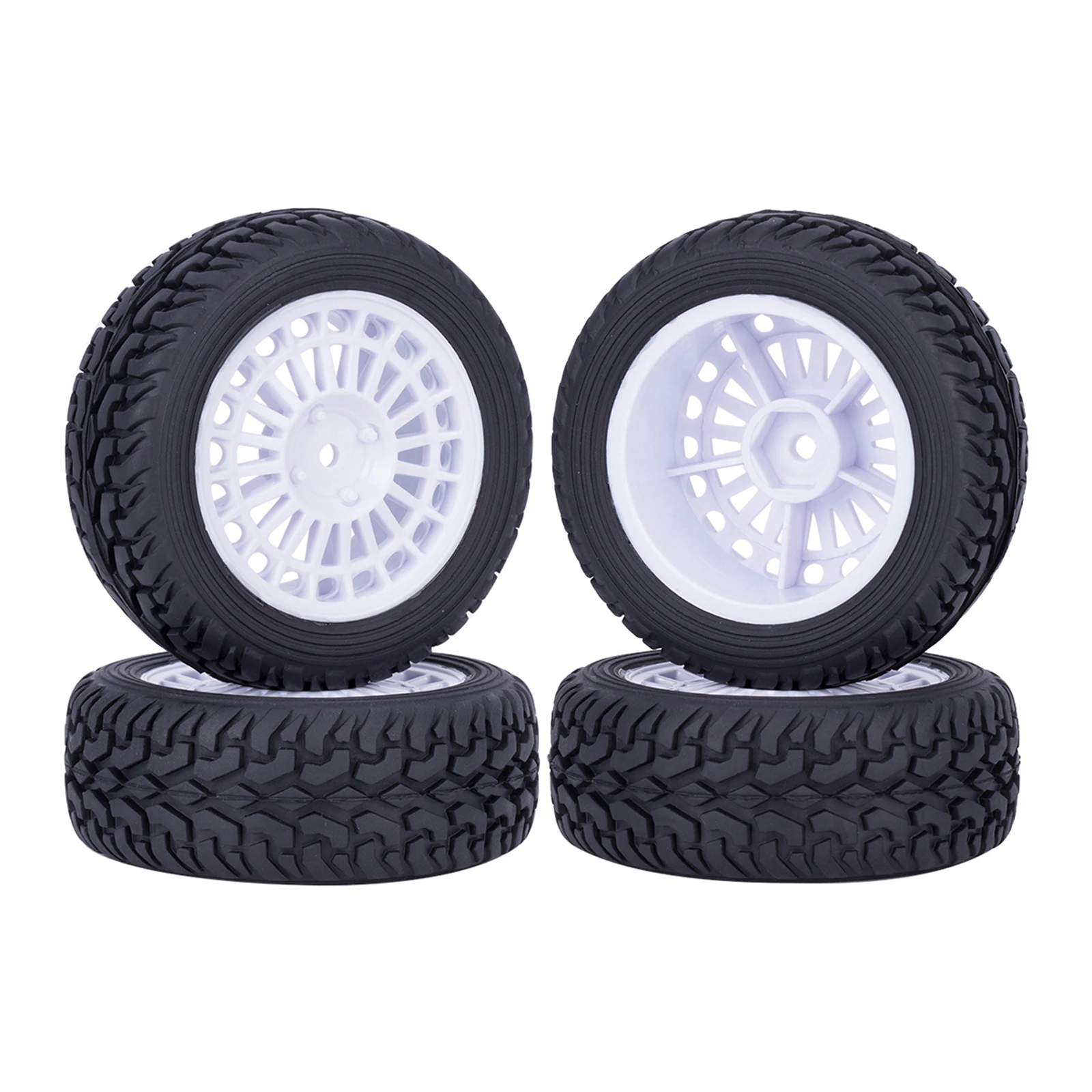 4pcs Plastic Glued Rubber Tire Wheels Rim for 1/10 1/14 1/16 RC Car TAMIYA TT01 TT02 HSP Wltoys 144001 94122 94123 Part