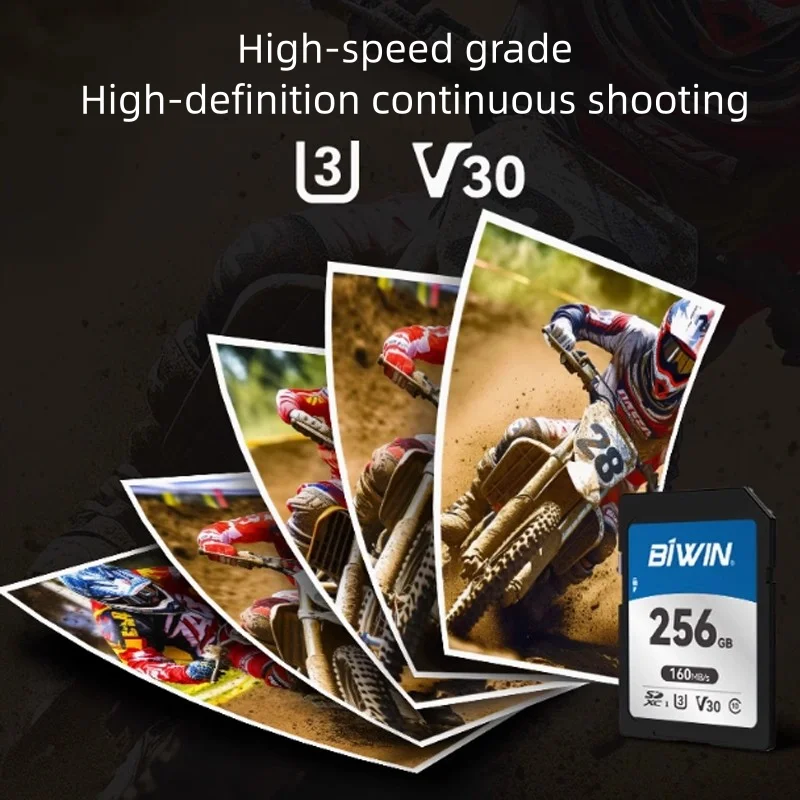 BIWIN SD210 SDXC Memory Card U3 V30 4K UHD SD Card For Digital Camera DASCAM and PC