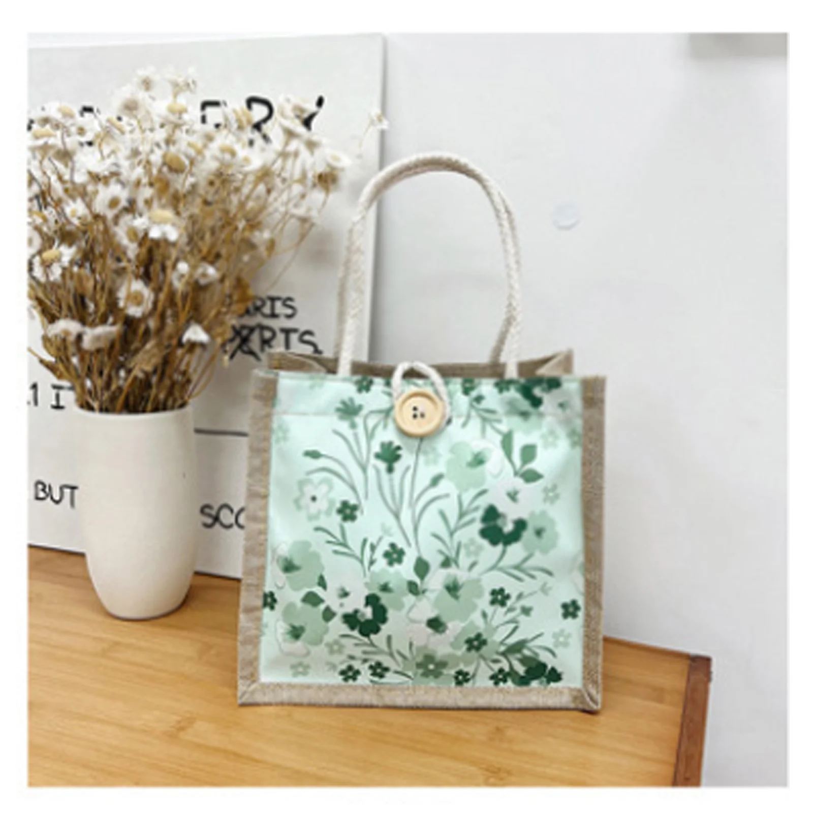 Floral Canvas Bag Women\'S Bag Small Fresh Shoulder Bag Fashionable Tote Bag Large Quility Women Shopping Bag