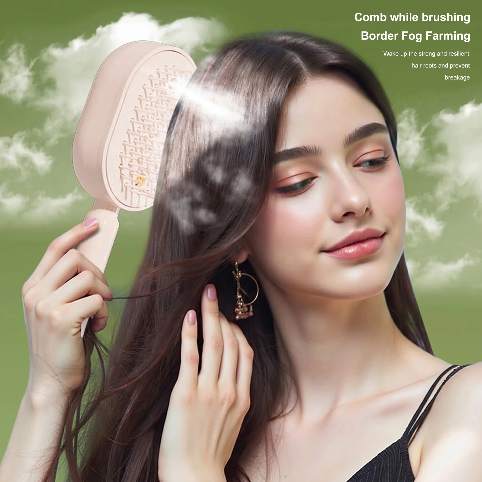 Electric Steam Massage Comb Multi Functional Hair Brush Type-C Charging Spray Smoothing Straightener Anti-Frizz Styling Combs
