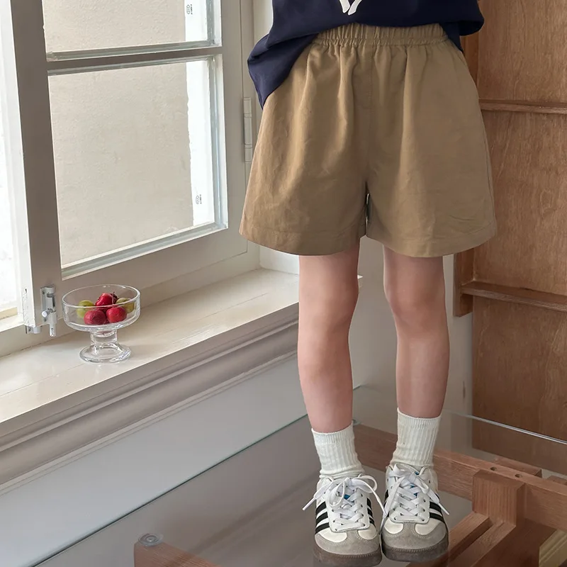 

Children Shorts for Boys and Girls Baby Korean Loose and Stylish Cotton Simple and Versatile Three Part Pants Trendy