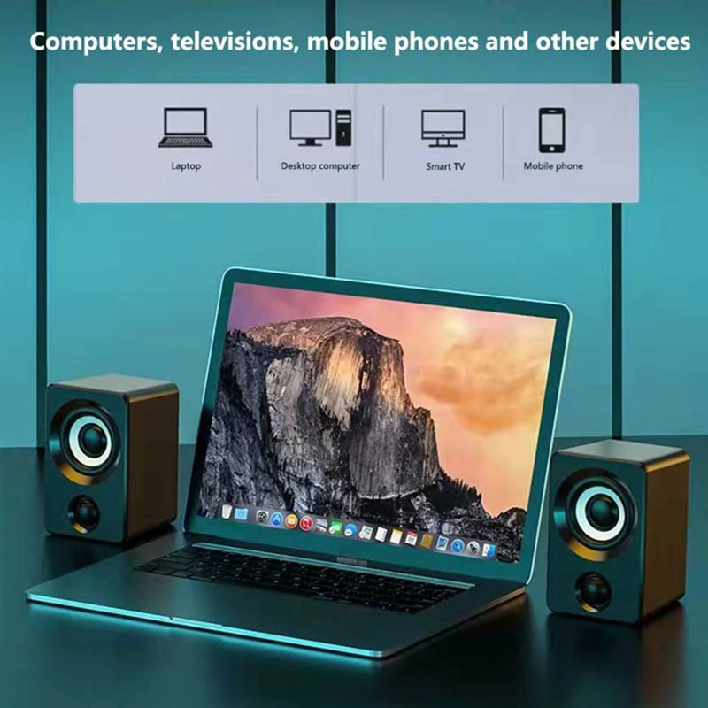 Lenovo Wired Mini Computer Speakers Heavy Bass Stereo Sound Portable Small Audio Speakers For Office Laptop Notebook Desktop PC view 5