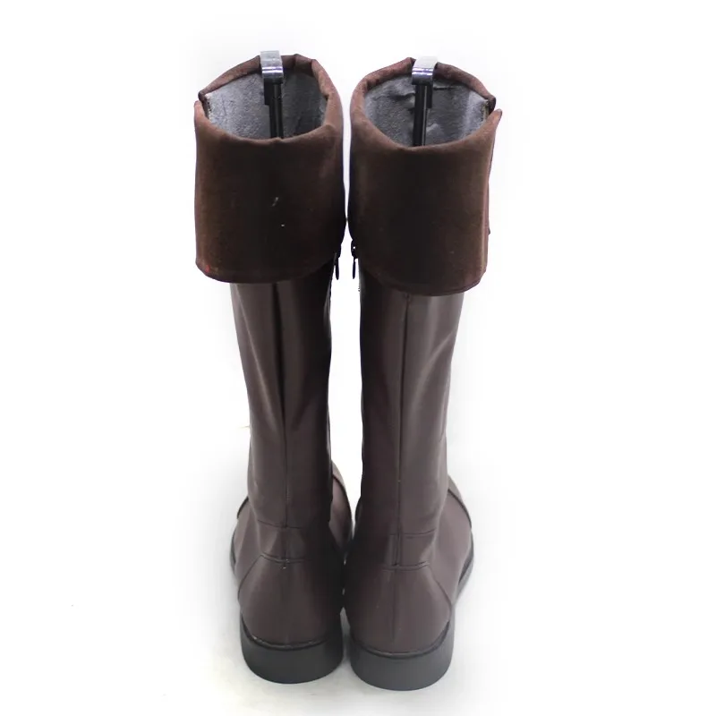 Anime Eighty Six Shinei Nouzen Cosplay Sapatos Botas de couro artificial marrom para homens e mulheres