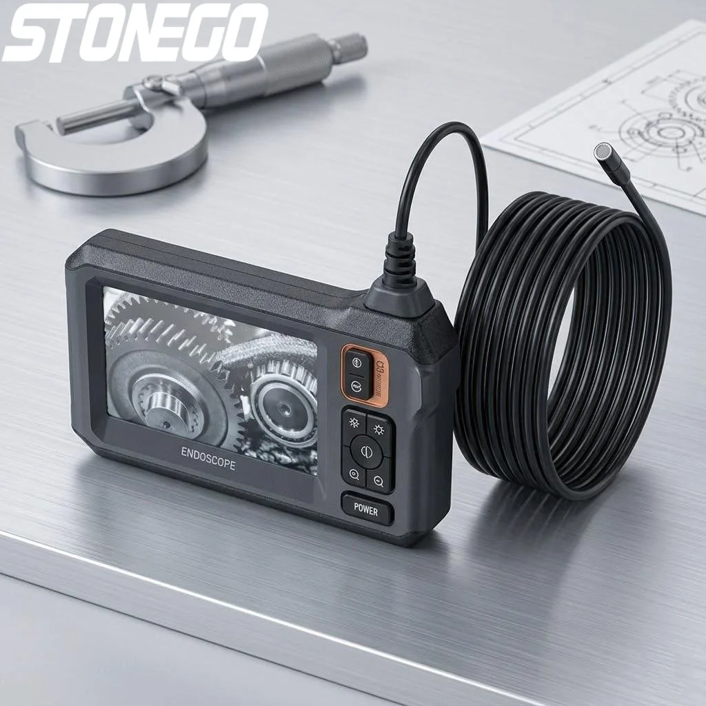 1080P HD WiFi Endoscope 43 Inch Screen Dual Lens 1m 5m 10m Cable Automotive Inspection Tool 2600mAh Battery