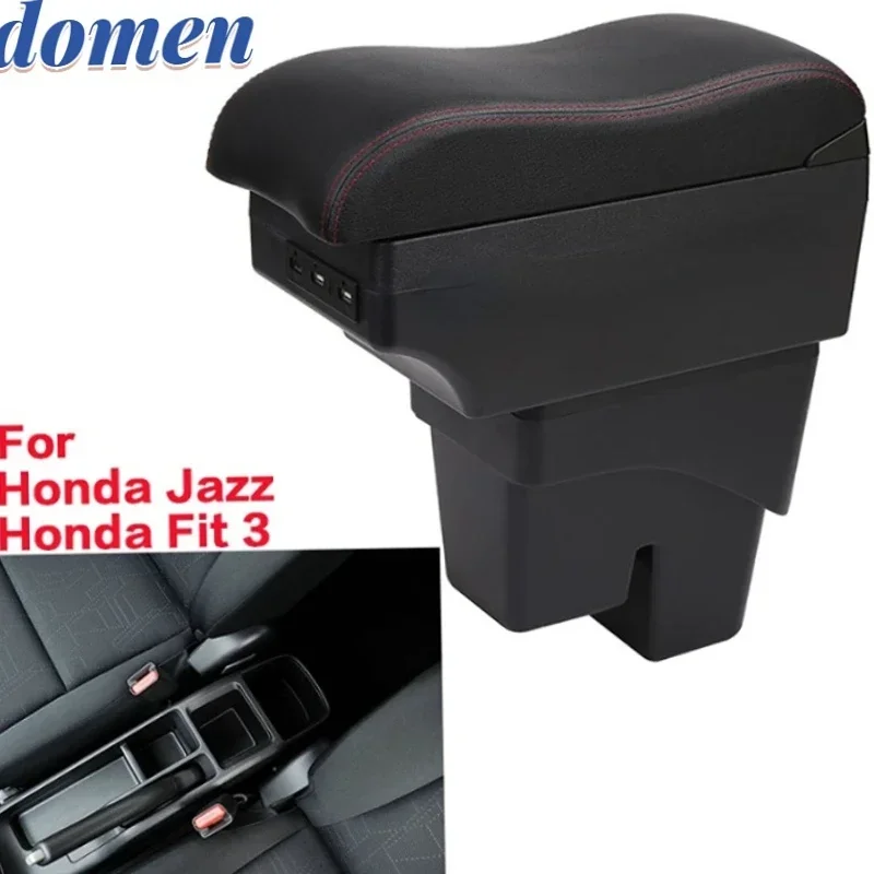 

For Honda Jazz Armrest Box For Honda Fit Jazz 3 Car Armrest 2014 2015 2016 2017 2018 2019 2020 Armrest Storage box Auto Parts