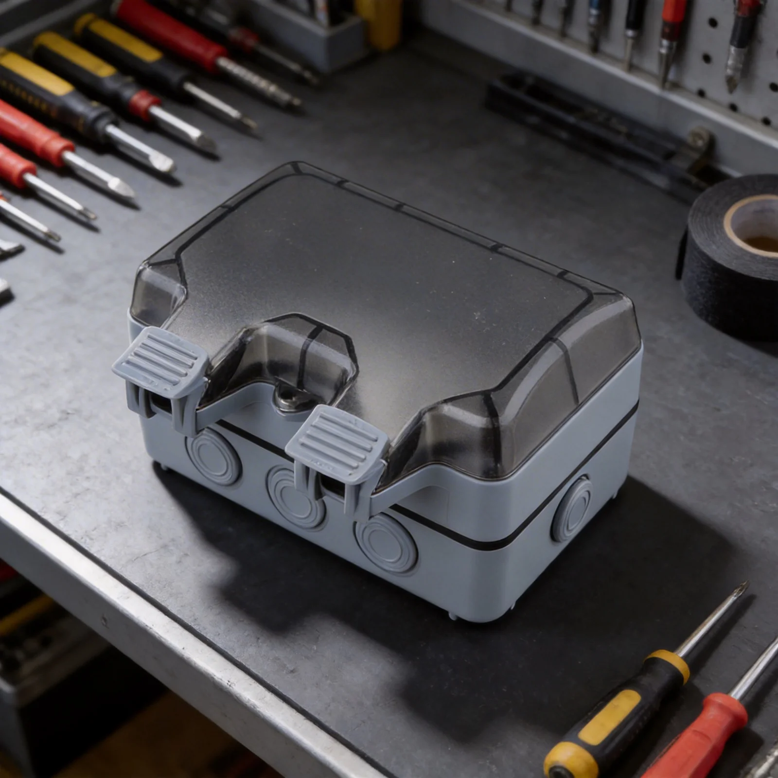 Waterproof Socket Box Outdoor IP66 with 2gang EU Standard Switch and LED for Electrical Connections in Harsh Weather