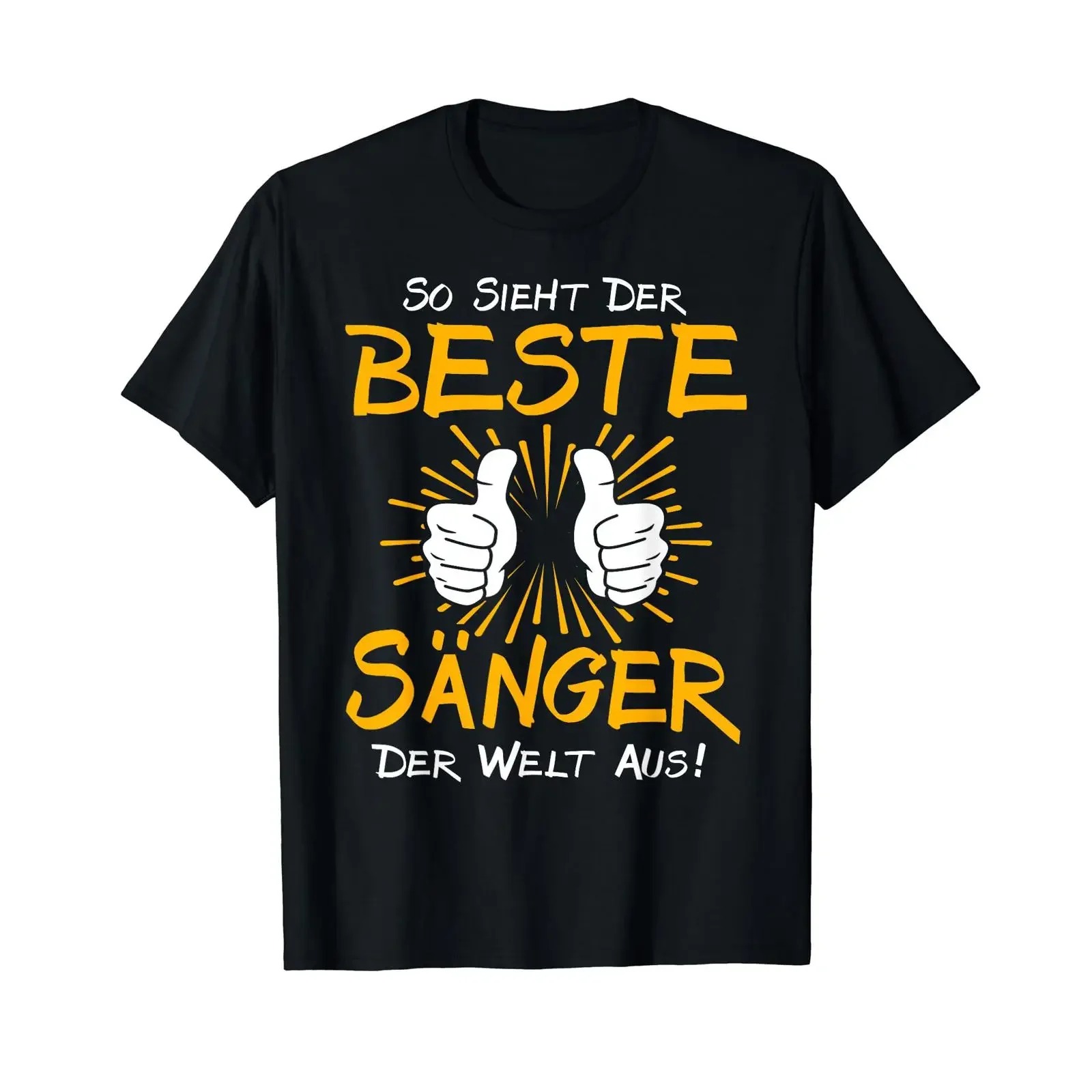 T-Shirt mit deutschem Text „Bester Sänger“, Vintage-Stil, gewaschenes, weiches Grafik-Top für den Alltag, Streetwear, atmungsaktive Mode