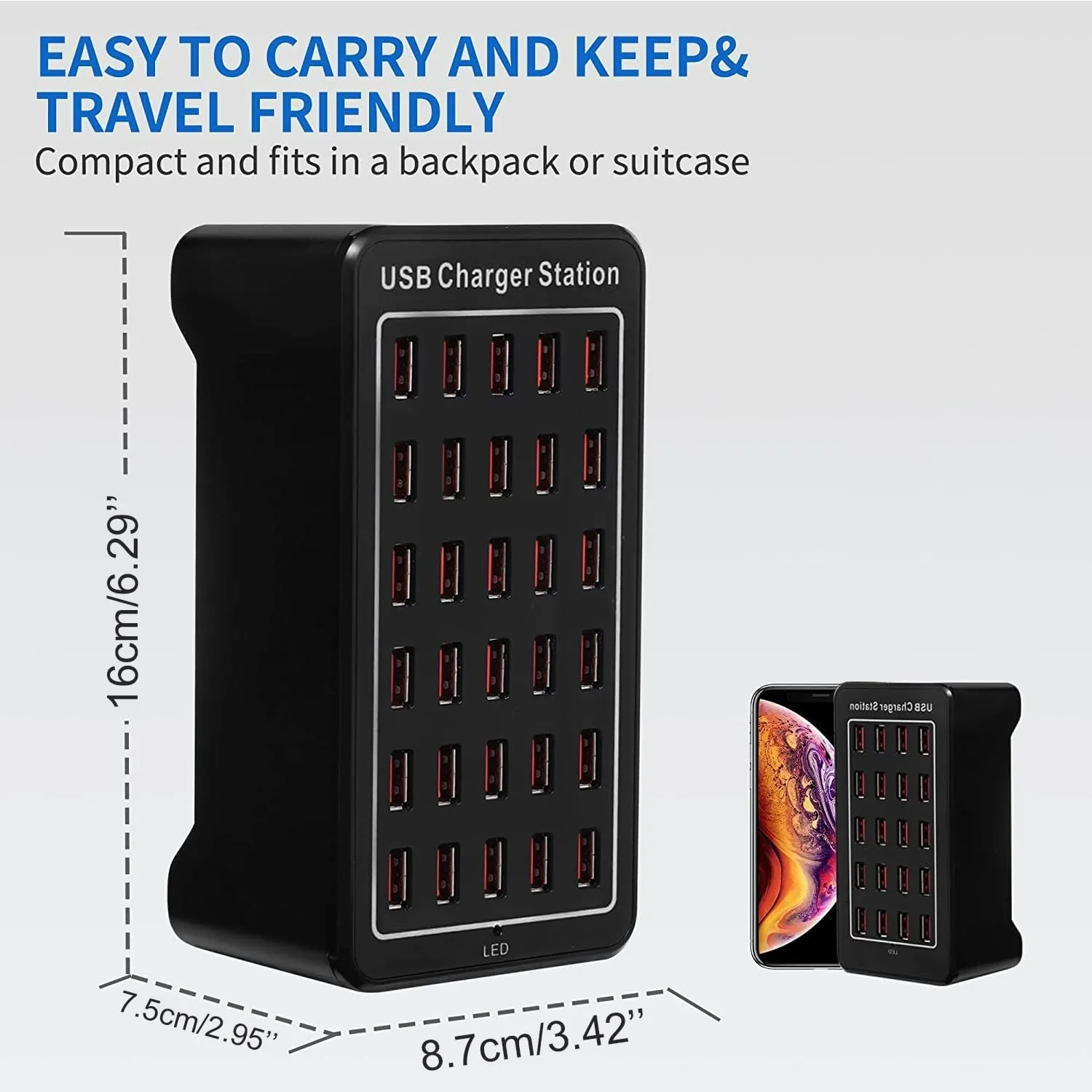 20/30 منفذ شاحن USB 100 واط/150 واط شاحن USB ذكي سطح المكتب محور شحن محطة شحن متعددة المنافذ لأجهزة سامسونج/آيفون/آي باد/التبويب