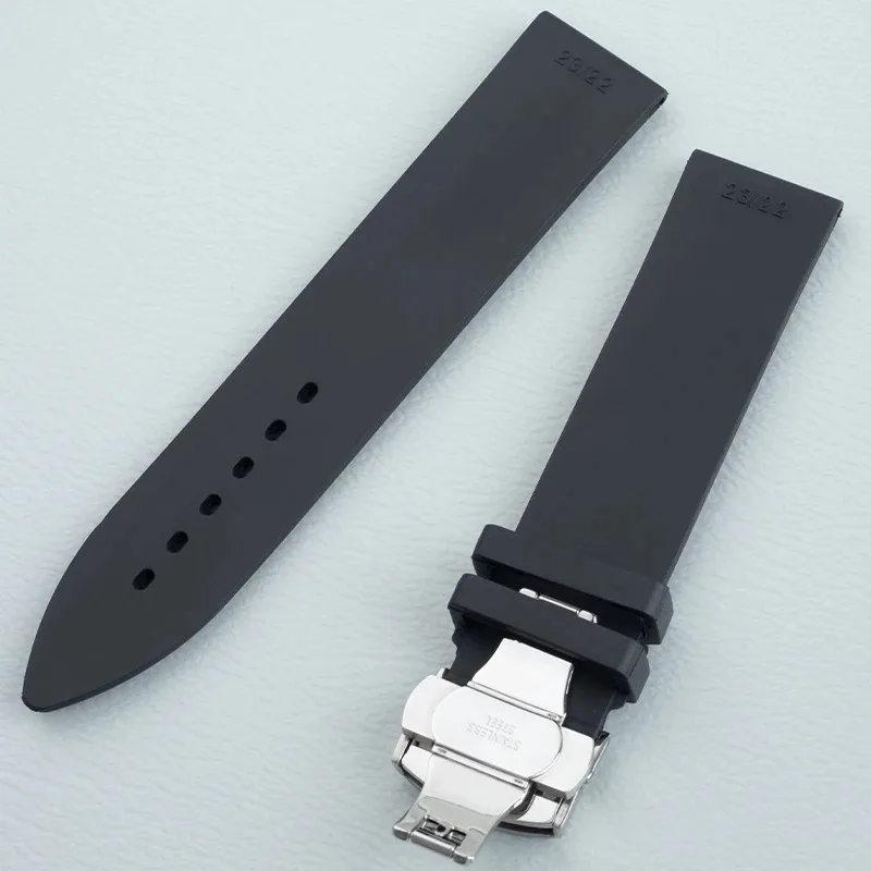 23 مللي متر 21 مللي متر المطاط حزام الساعات سيليكون لينة حزام ساعة اليد سوار مع مشبك الصلب لسلسلة شوبان تشوبارد الكلاسيكية سباق 168511