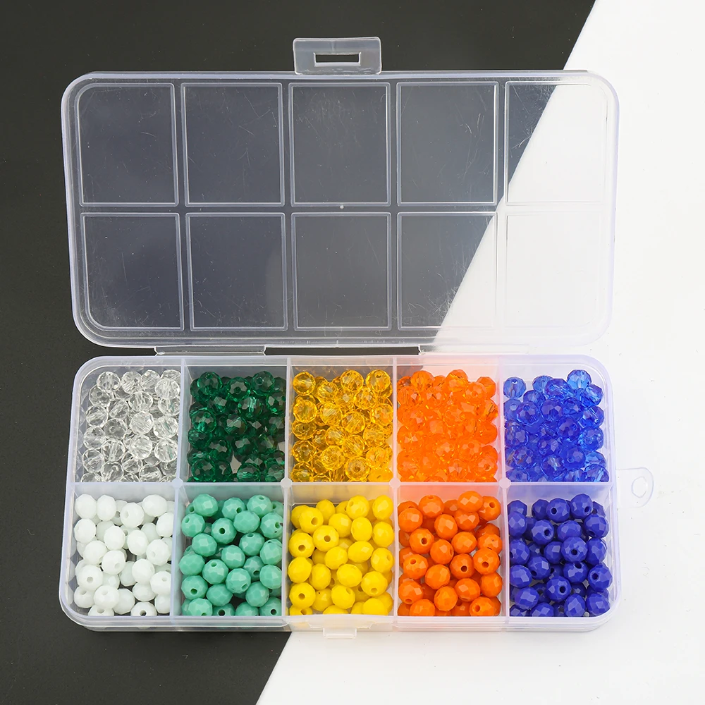 400 sztuk/pudło kryształ Rondelle 6mm fasetowane szkło okrągłe luźne koraliki dystansowe DIY Making Charm bransoletki biżuteria akcesoria robótki