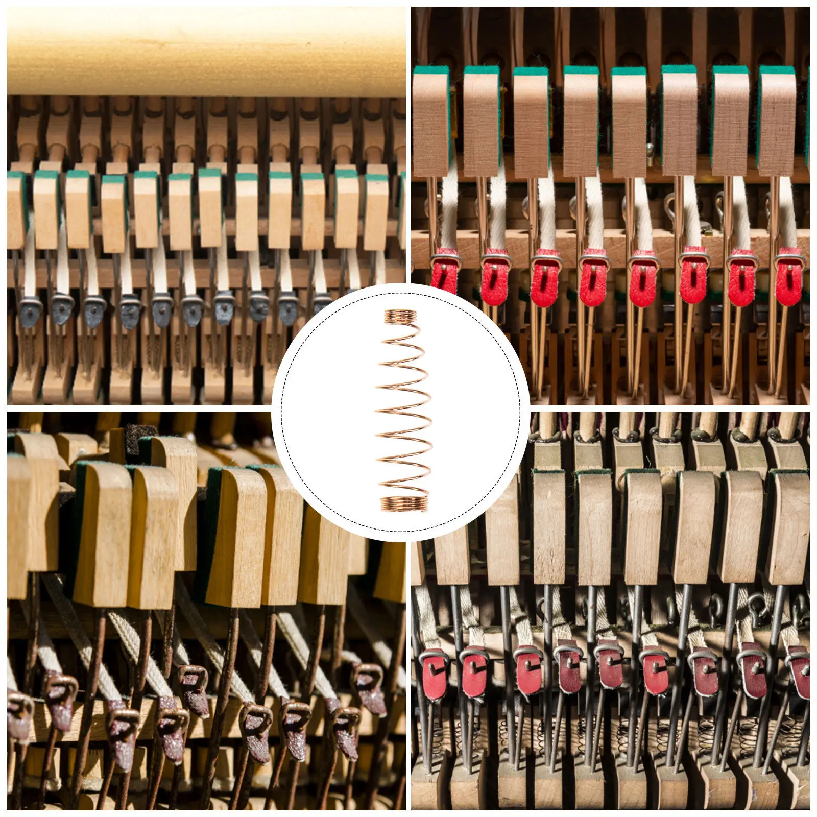 90Pcs Brass Coil Spring Piano Tuning Kit Upright Piano Repair Replacement Part Spiral Wire Spring High Flexibility Accessories