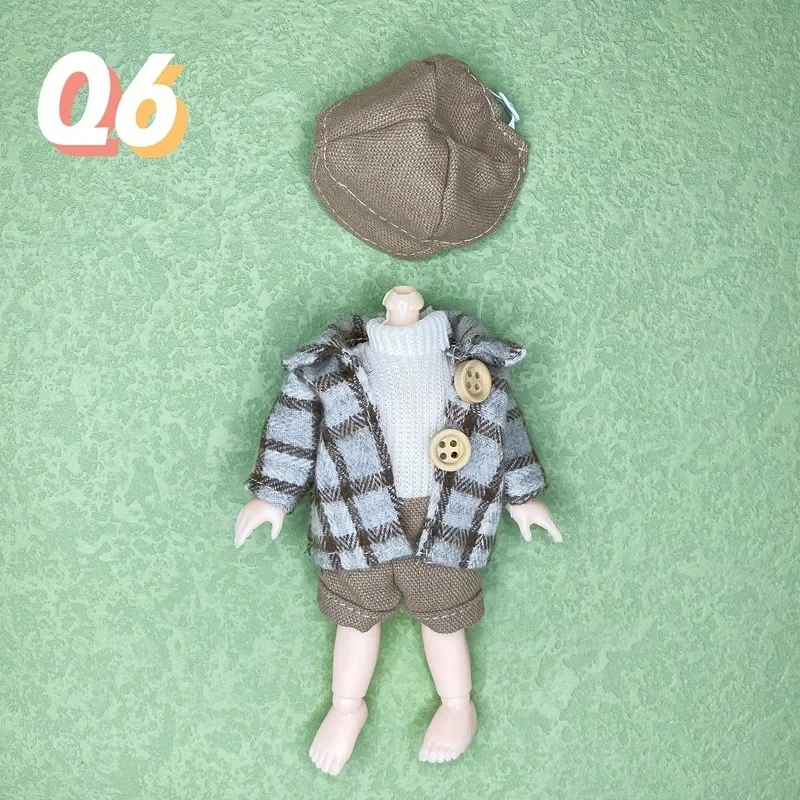 Doll Clothes for 16cm BJD Doll Clothes Headwear Set Cute Baby Fashion Casual Boys Girls 1/8 Doll Accessories Toys Gifts