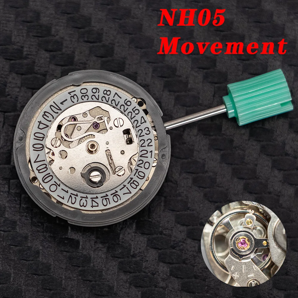 NH05 Movement 21 Jewels Mechanical 3 Digit Calendar Date High Accuracy DIY Watchmaker Repair Kit Compatible Replacement Parts
